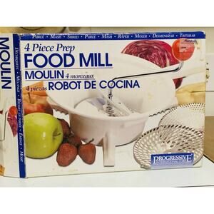 Progressive International Food Mill Vintage 4 Pc Mashing, Shredding & Puréing